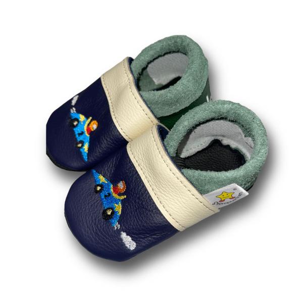 Lauflernschuhe Autorennen blau grün