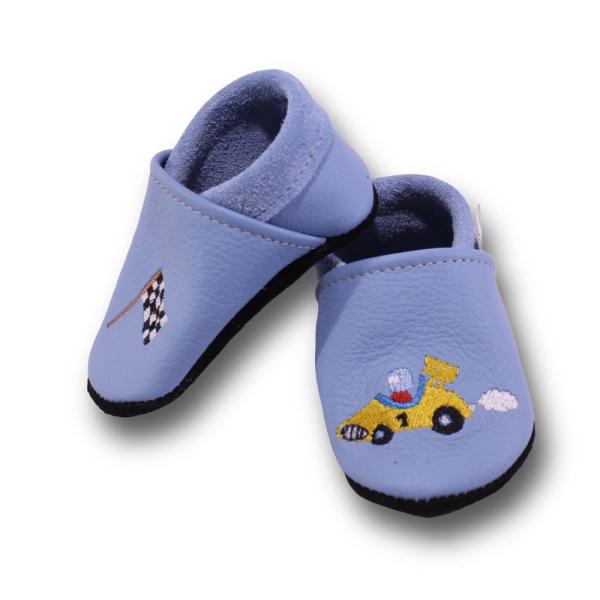 Krabbelschuhe Autorennen Zielflagge