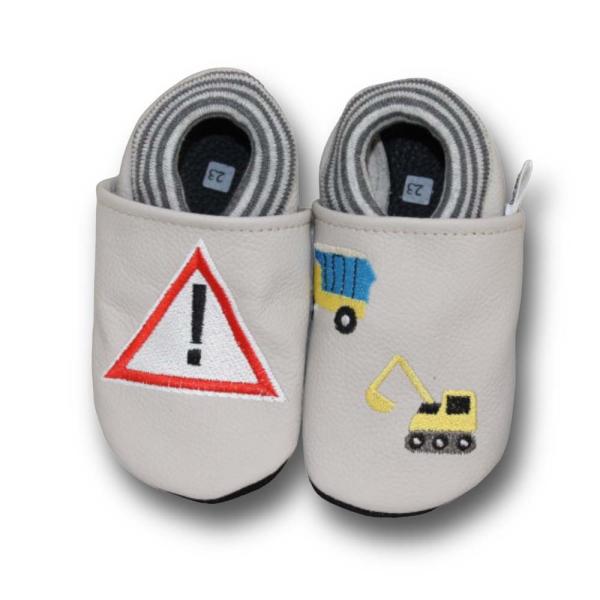 Lauflernschuhe Achtung Baustelle grau