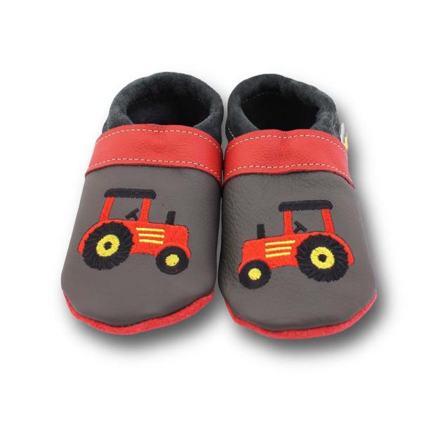Lauflernschuhe roter Trecker auf grau