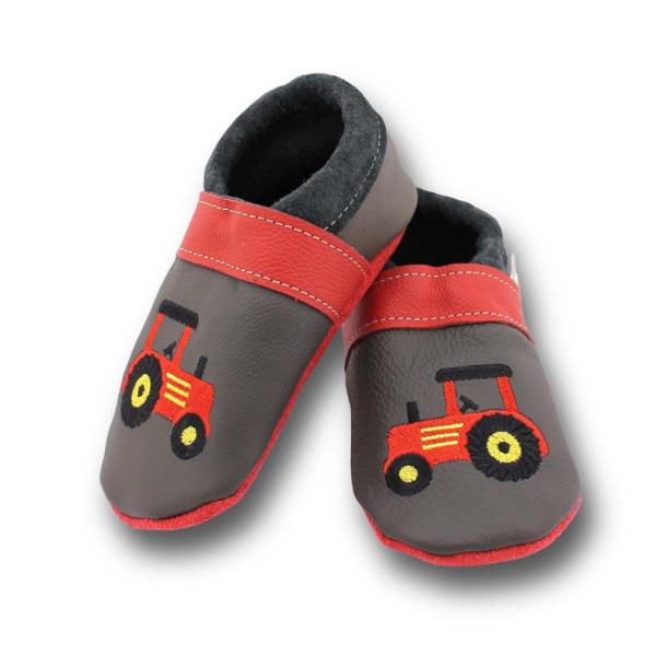 Lauflernschuhe roter Trecker auf grau