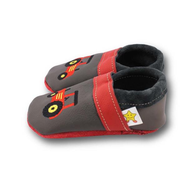 Lauflernschuhe roter Trecker auf grau