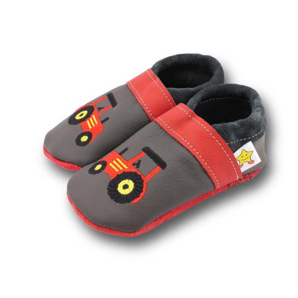 Lauflernschuhe roter Trecker auf grau