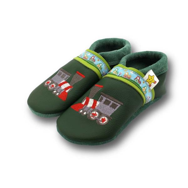 Krabbelschuhe Zug und Webband