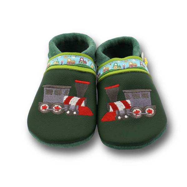 Krabbelschuhe Zug und Webband