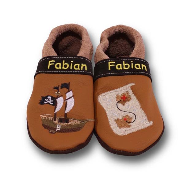 Krabbelschuhe Piratenschiff & Karte