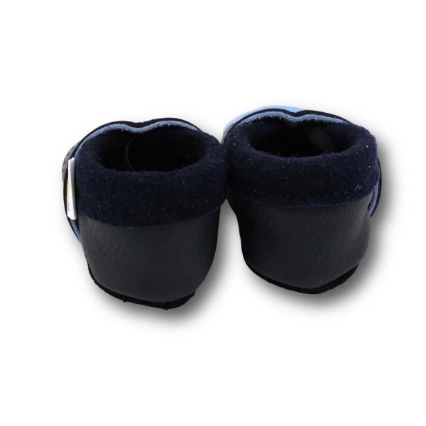 Lederpuschen Krone blau