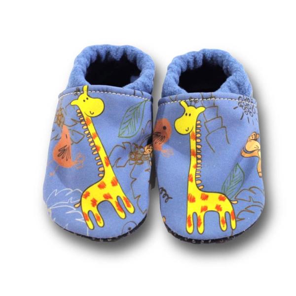 Vegane Krabbelpuschen Giraffe und Affe