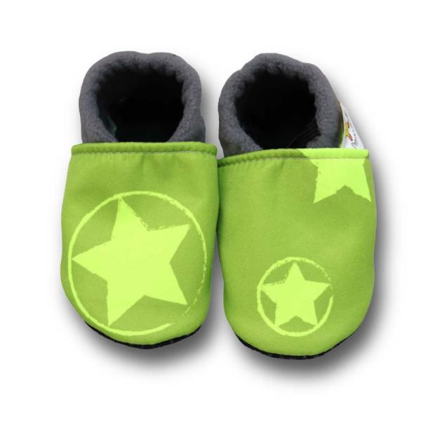 Vegane Schuhe Sterne auf Neon gelb