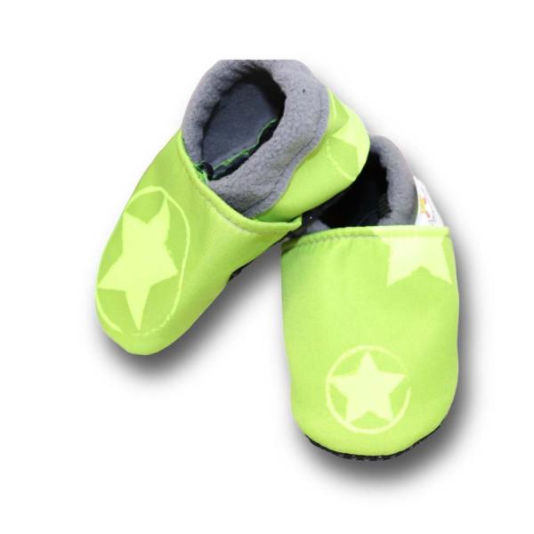 Vegane Schuhe Sterne auf Neon gelb