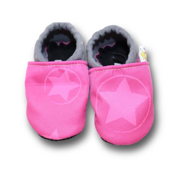 Vegane Schuhe Sterne auf Neon pink