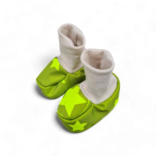 Softshell-Baby Schlupfis Neon- gelb Sterne