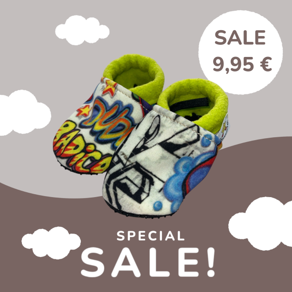 Vegane Krabbelschuhe GRAFFITI