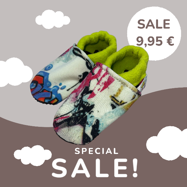 Vegane Krabbelschuhe GRAFFITI