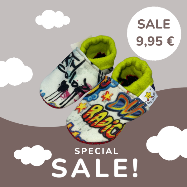 Vegane Krabbelschuhe GRAFFITI