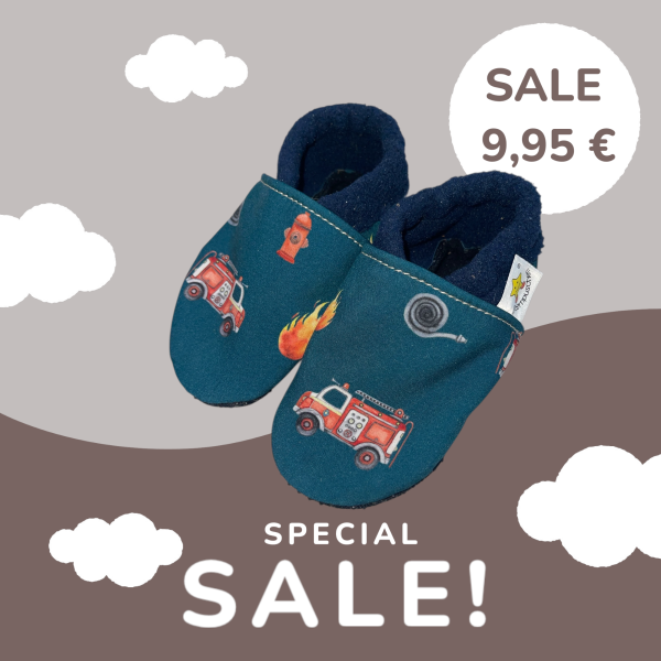 Vegane Krabbelschuhe FEUERWEHR