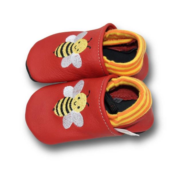 Krabbelschuhe Biene mit Softbündchen