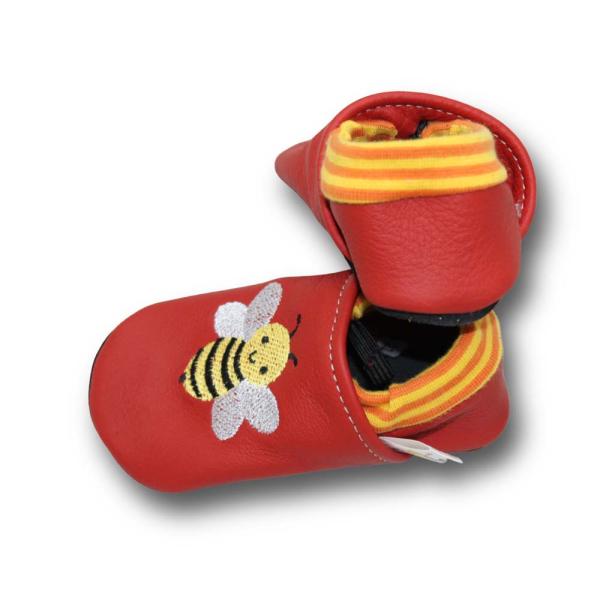 Krabbelschuhe Biene mit Softbündchen