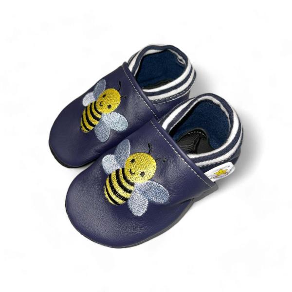 Krabbelschuhe Biene mit Softbündchen