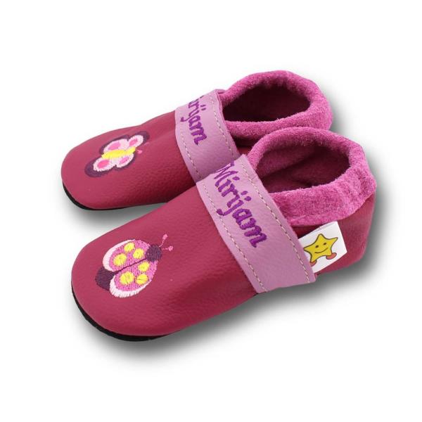Krabbelschuhe Käfer auf pink