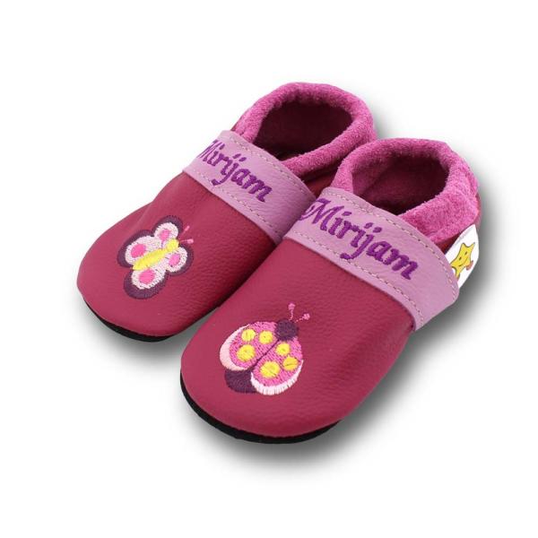 Krabbelschuhe Käfer auf pink