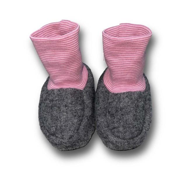 Walk-Baby-Schlupfi Wollwalk grau meliert