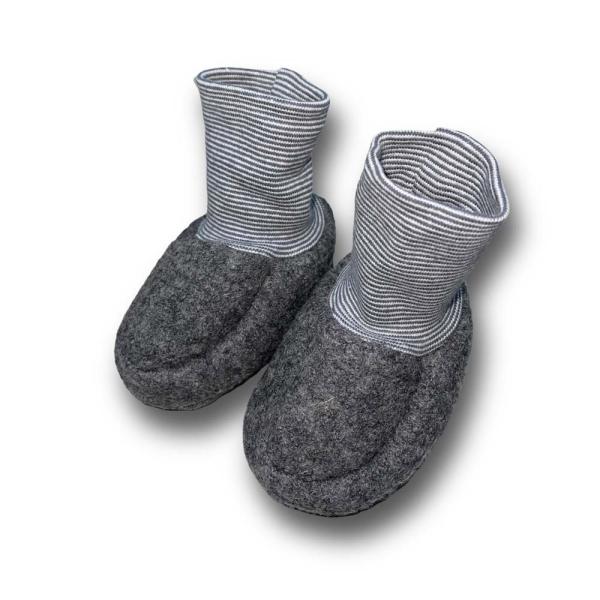 Walk-Baby-Schlupfi Wollwalk grau meliert