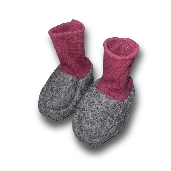 Walk-Baby-Schlupfi Wollwalk grau meliert