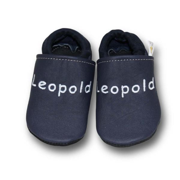 Krabbelschuhe blau mit Softbund